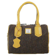 Das Impex Brown Harris Tweed Leather Bowling Bag