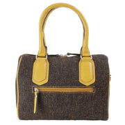 Das Impex Brown Harris Tweed Leather Bowling Bag