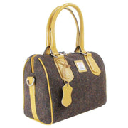 Das Impex Brown Harris Tweed Leather Bowling Bag