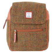 Das Impex Brown Harris Tweed Small Leather Backpack