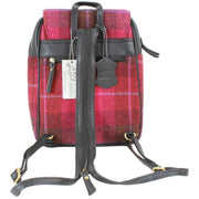 Das Impex Pink Harris Tweed Small Leather Backpack