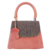 Das Impex Tan Harris Tweed Mini Leather Satchel Bag