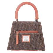 Das Impex Tan Harris Tweed Mini Leather Satchel Bag