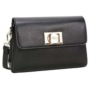 David Jones Black Half Flap Shoulder Bag