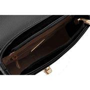 David Jones Black Small Full Flap Turnlock Across Body Bag