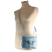 David Jones Blue Small Square Half Flap Across Body Bag