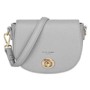 David Jones Grey Small Full Flap Turnlock Across Body Bag