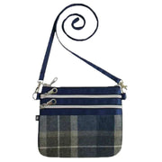 Earth Squared Navy Tweed 3 Zip Pouch