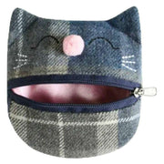 Earth Squared Navy Tweed Cat Purse