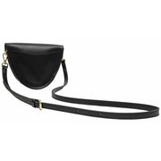 Every Other Black Half Oval Flapover Crossbody Bag