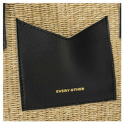 Every Other Black Large Straw Rattan Tote Bag