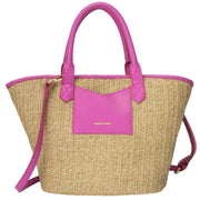 Every Other Pink Large Straw Rattan Tote Bag