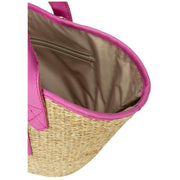 Every Other Pink Large Straw Rattan Tote Bag