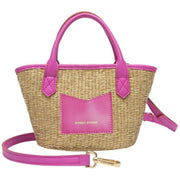 Every Other Pink Small Straw Rattan Grab Bag