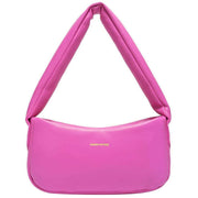 Every Other Pink Wide Puffy Zip Top Shoulder Bag