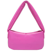 Every Other Pink Wide Puffy Zip Top Shoulder Bag