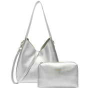 Every Other Silver Medium V Slouch Shoulder Bag