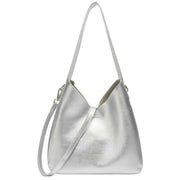 Every Other Silver Medium V Slouch Shoulder Bag