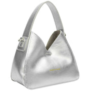 Every Other Silver Mini V Crossbody Grab Bag