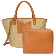 Every Other Tan Large Straw Rattan Tote Bag