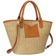 Every Other Tan Large Straw Rattan Tote Bag