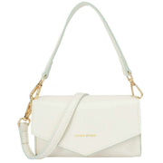 Every Other White Mini Flapover Crossbody Shoulder Bag