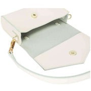 Every Other White Mini Flapover Crossbody Shoulder Bag