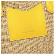 Every Other Yellow Large Straw Rattan Tote Bag