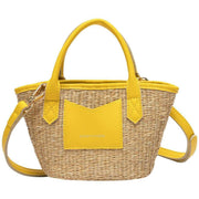 Every Other Yellow Small Straw Rattan Grab Bag