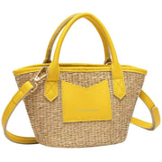 Every Other Yellow Small Straw Rattan Grab Bag