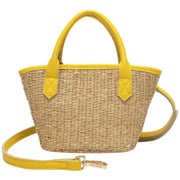 Every Other Yellow Small Straw Rattan Grab Bag