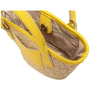 Every Other Yellow Small Straw Rattan Grab Bag