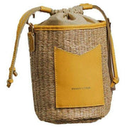 Every Other Yellow Straw Rattan Bucket Bag