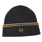 Fred Perry Black Twin Tipped Merino Wool Beanie