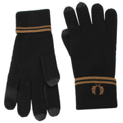 Fred Perry Black Twin Tipped Merino Wool Gloves