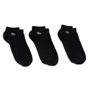 Lacoste Black Monochrome Sport 3 Pack Trainer Socks