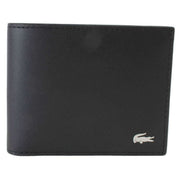 Lacoste Black Small Billfold Wallet and Key Ring Set