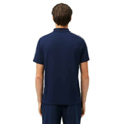 Lacoste Navy Monogram Jacquard Stripe Pique Polo