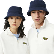 Lacoste Navy Organic Cotton Pique Bucket Hat