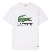 Lacoste White Cotton Jersey Signature Print T-Shirt