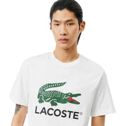 Lacoste White Cotton Jersey Signature Print T-Shirt