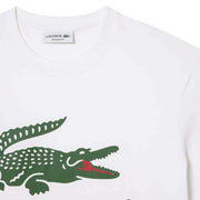 Lacoste White Cotton Jersey Signature Print T-Shirt