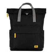 Roka Black Canfield B Medium Yellow Label Recycled Canvas Backpack