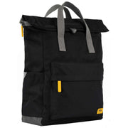 Roka Black Canfield B Medium Yellow Label Recycled Canvas Backpack