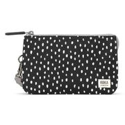 Roka Black Carnaby Medium Drizzled Recycled Canvas Wallet