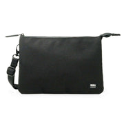 Roka Black Carnaby XL All Black Recycled Canvas Crossbody Bag