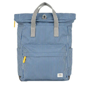 Roka Blue Canfield B Medium Hickory Stripe Recycled Canvas Backpack