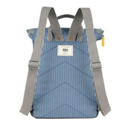 Roka Blue Canfield B Medium Hickory Stripe Recycled Canvas Backpack