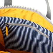 Roka Blue Canfield B Medium Hickory Stripe Recycled Canvas Backpack