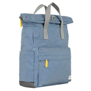 Roka Blue Canfield B Medium Hickory Stripe Recycled Canvas Backpack